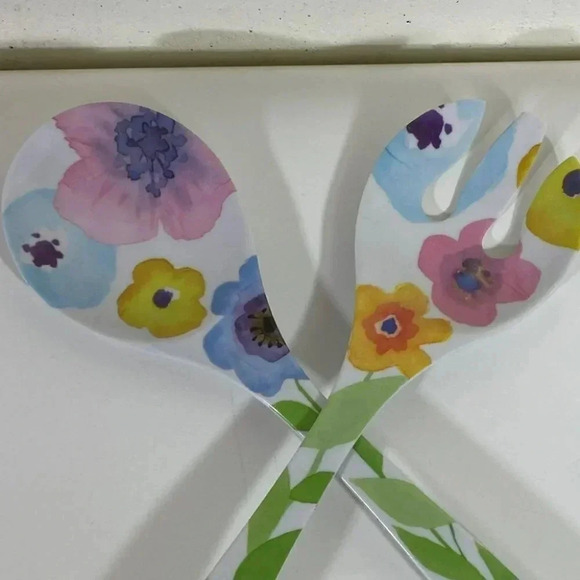 Colorful‎ Floral salad servers - Picture 3 of 4
